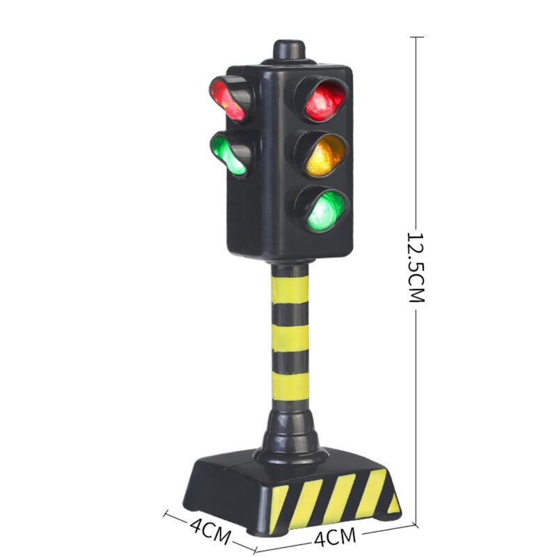 Mini trafikskilte vejlys blok med lyd førte børn sikkerhed børn pædagogisk legetøj perfekt: Default Title