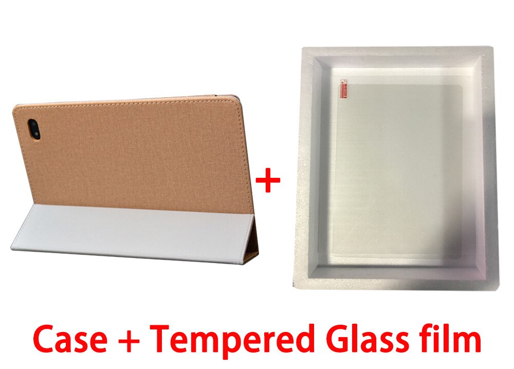 Funda para Tablet Teclast T30 de 10,1 ", funda con soporte de policarbonato de 10,1 pulgadas, funda de piel sintética con soporte para Teclast T30, película de vidrio: gold-Tempered film
