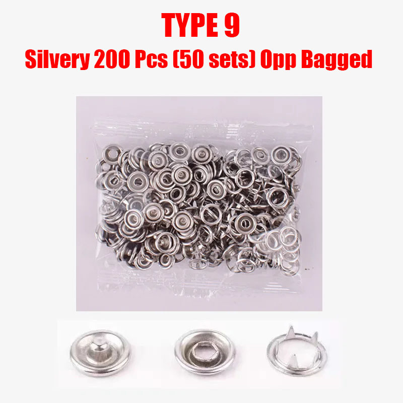 50/100 Metal Prong Snap Button Hollow Press Prong Fastener Studs with Pliers Tool Set Kits for Clothes Garment Sewing Bags Shoes: WHITE
