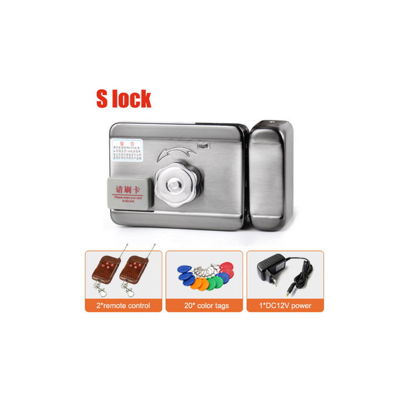 Smart ID Door & gate lock castle Access Control Electronic integrated RFID Door Rim lock RFID reader for home: kit 9