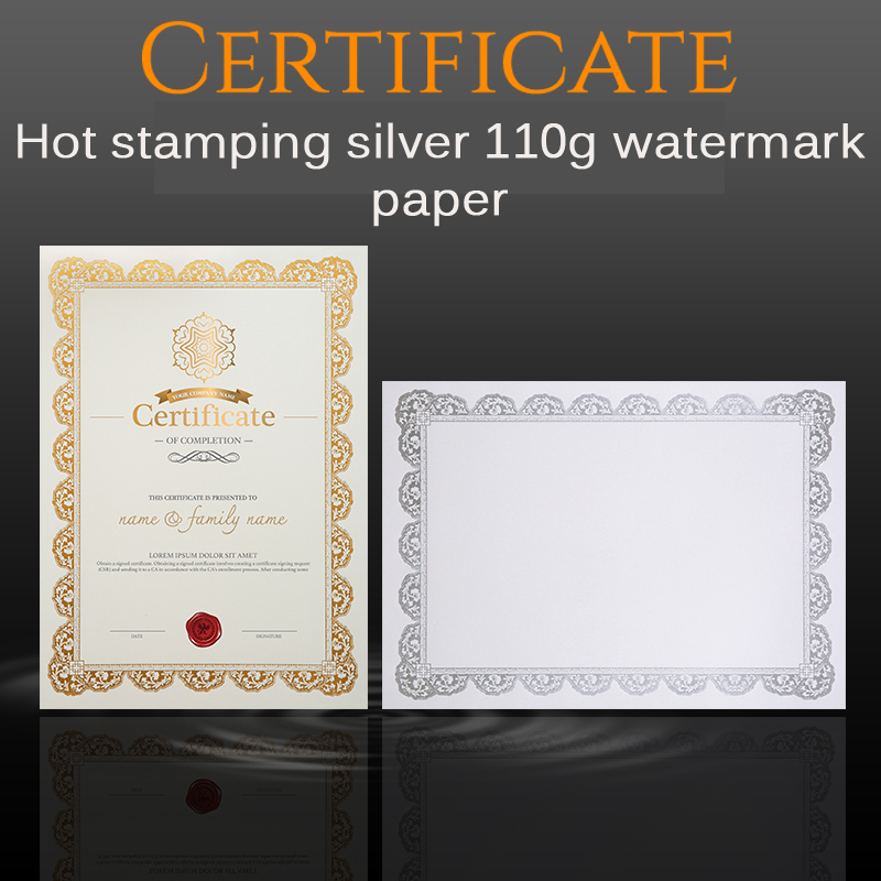 KOEKOEK certificaat A4 stamping zilver grens anti-namaak watermerk core papieren brief toestemming training graduate