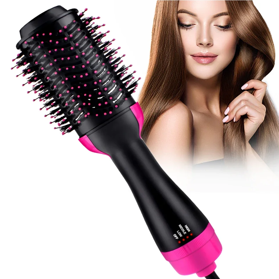 1000 W professionelle Haartrocknerbürste 3 IN 1 One Step Negativ-Ionen-Trocknerbürste Haarglätter Lockenwickler Heißluftbürste Roller-Stil