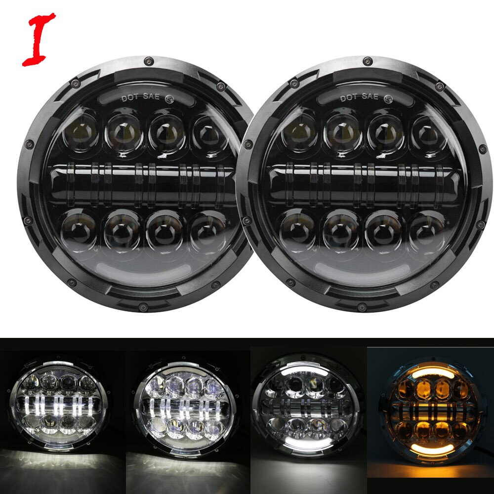 Voor Lada Niva 4X4 7 ''Led Koplamp H4 Hoge Dimlicht Ronde Auto Running Lights Koplamp Voor jeep Wrangler Jk Land Rover Verdedigen: I