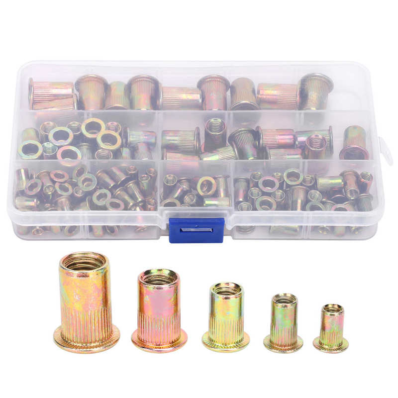 kit threaded inserts Rivet Nut Color‑Plated Zinc Boxed M4/5/6/8/10 Combination Vertical Thread thread repair