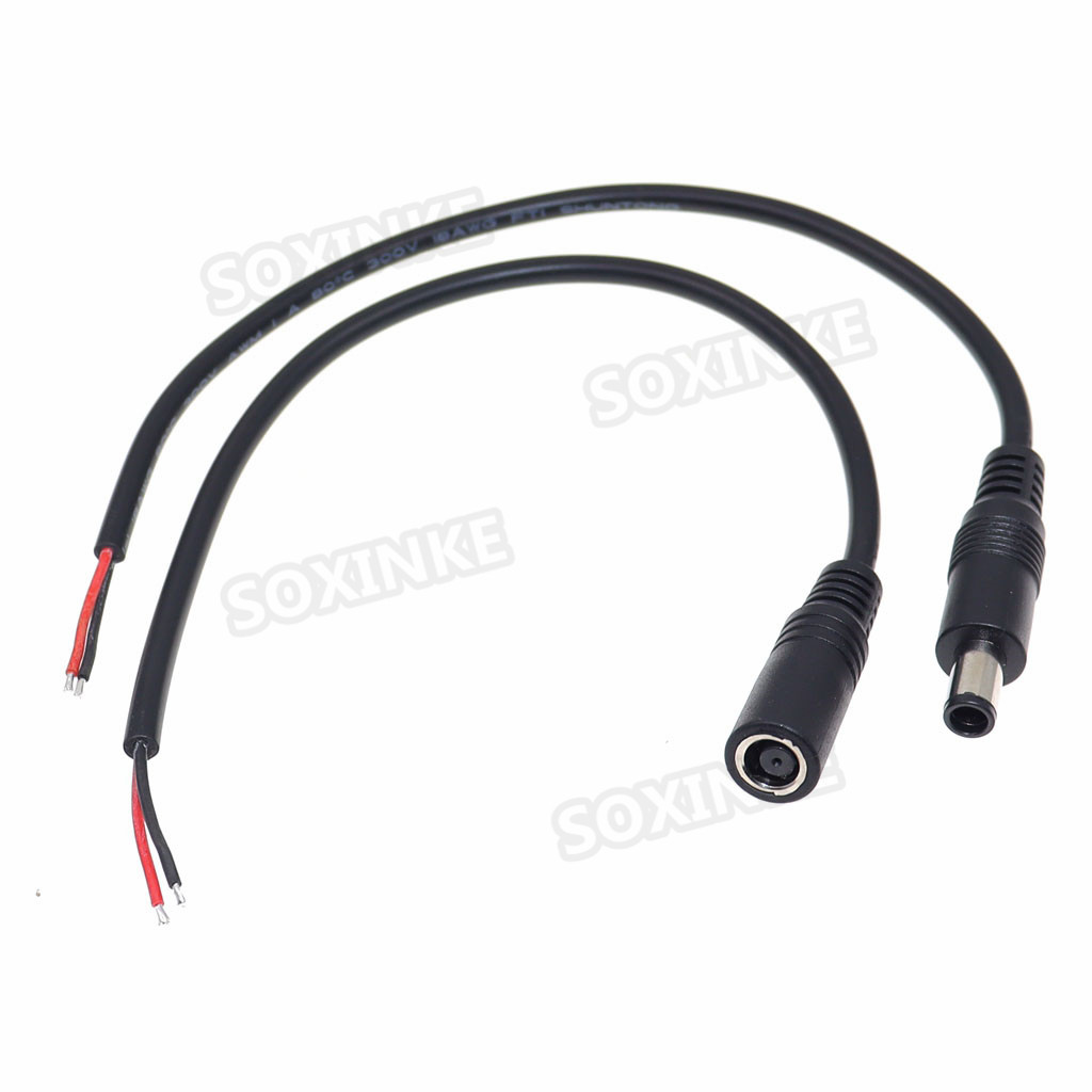 18AWG 7,4mm x 5,0mm/7,4*0,6mm DC Jack Plug Cable pelado macho hembra 10A para Hp Dell Laptop Notebook adaptador Cable de repuesto