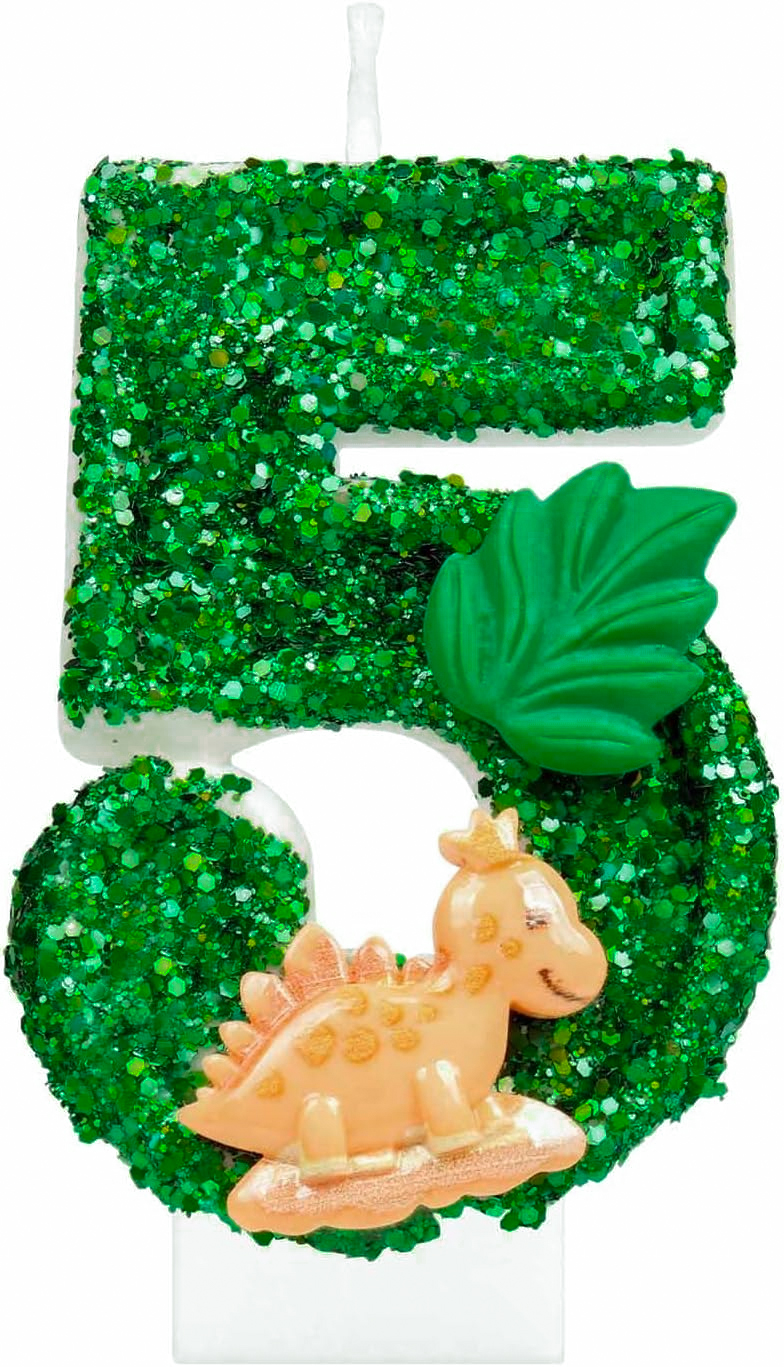 0-9 Number Birthday Candle,Happy Birthday Cake Candle, Birthday Baking Anniversary, Dinosaur Themed Party Supplies: cream