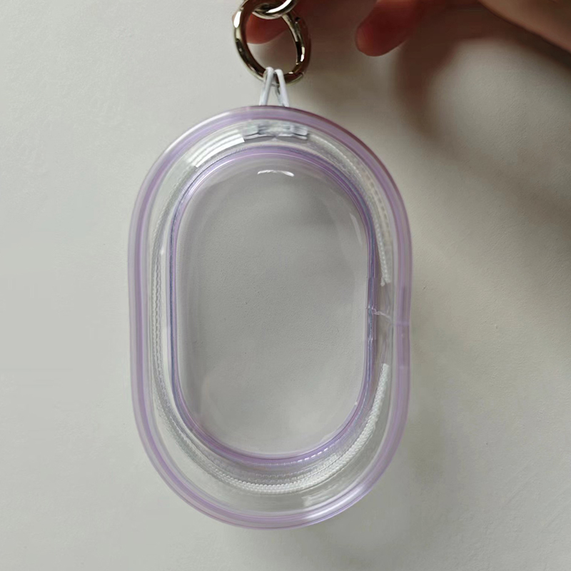 1 Uds. Organizador de joyas, caja de almacenamiento transparente de plástico, bolsa, caja misteriosa con llavero, bolsa bonita para muñeca, organización, estuche a prueba de polvo: Gris