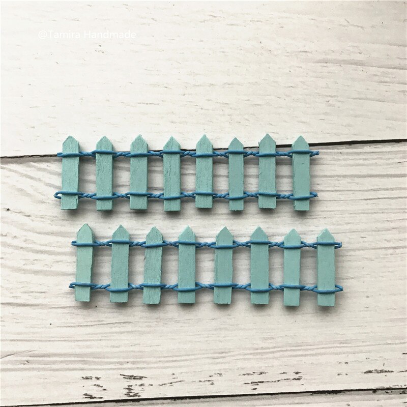 Fatto a mano Fata porta grande regalo per il Capretto in miniatura Magia fatina dei denti porta Succulente miniascape Accessorio Recinto di Legno 6 colori: Blue Fence