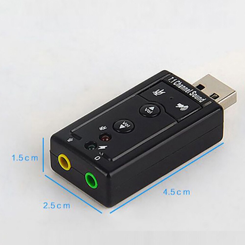 USB 2.0 3D Virtual Audio Usb 7.1 External USB Sound Card USB to Jack 3.5mm Headphone Audio Adapter For Desktop Notebook Systems
