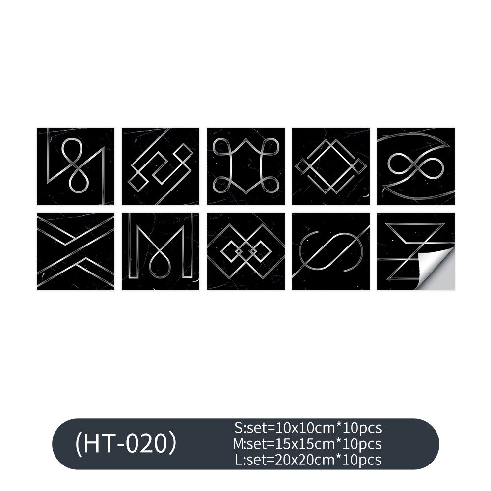Kitchen Wall Sticker Set Waterproof and Oil-proof Geometric Figure Wall Decoration Wallpaper Light Moisture-proof PVC Texture: 010