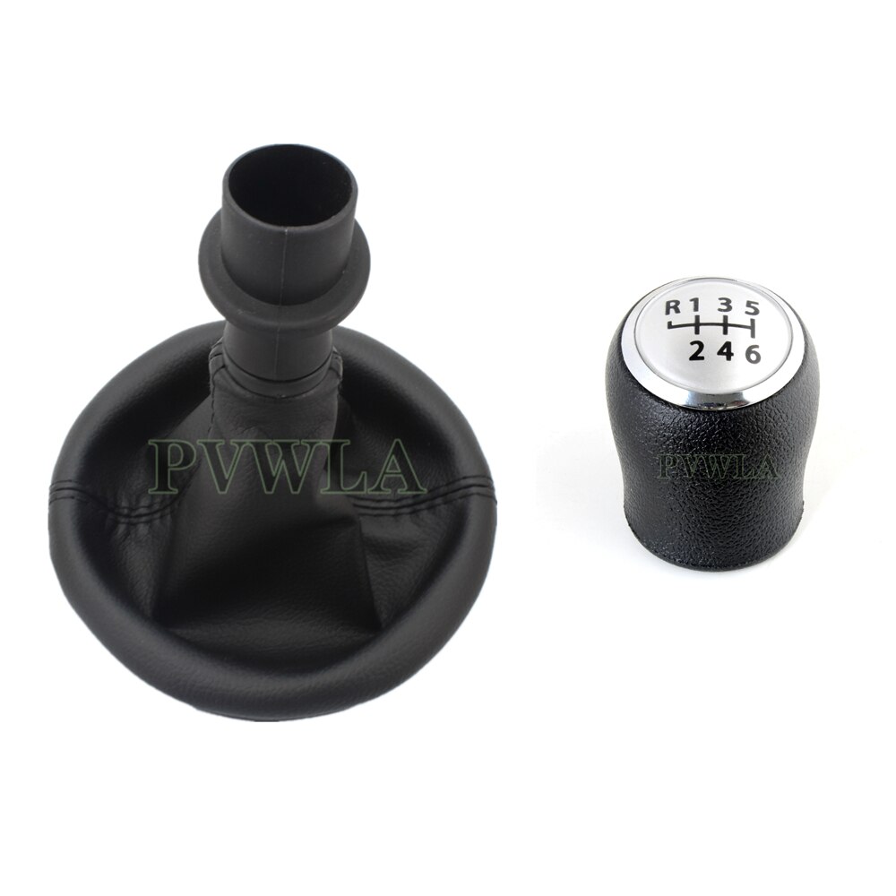 5/6 Speed Gear Stick Shift Knob Leather Boot For VW Transporter Multivan Caravelle T5 2003 2004 2005 2006 2007: 6 speed sliver