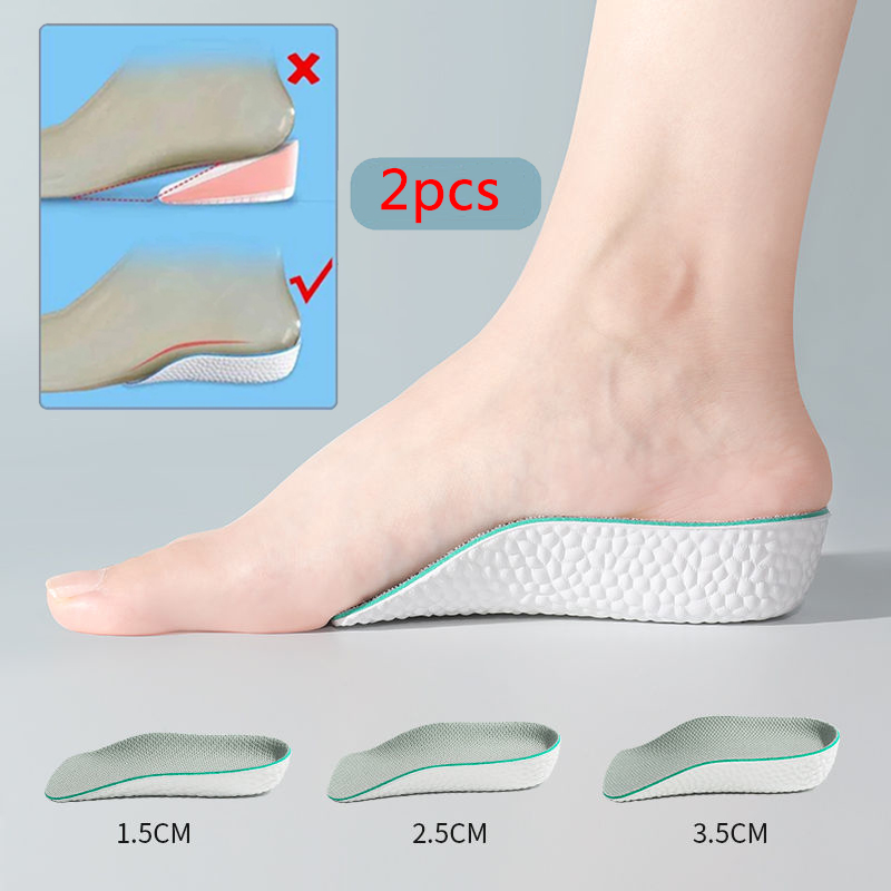1 paio di solette per scarpe mezza soletta traspirante aumentare l'inserto del tallone scarpe sportive cuscino imbottito Unisex 1.5-3.5cm altezza aumentare solette