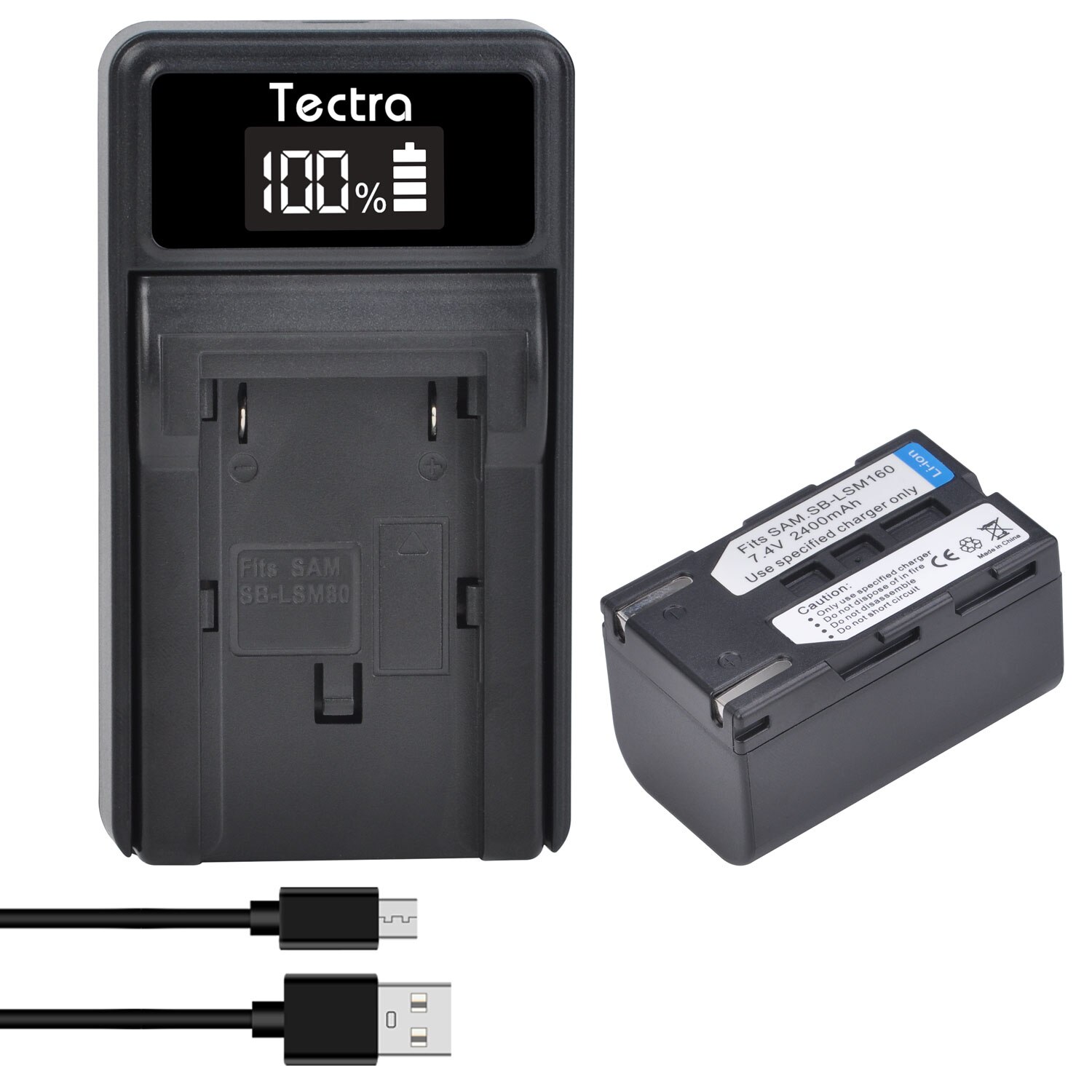 2400mAh SB-LSM80 SB-LSM160 SB-LSM320 Camera Battery for SAMSUNG SC-D263 SC-D362 SC-D363 VP-D964 VP-D965 VP-DC161 VP-DC163: 1 battery 1 charger