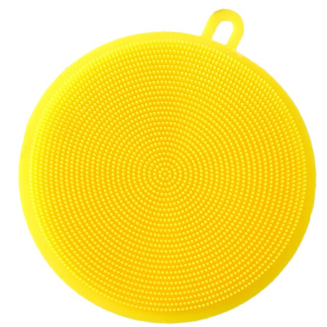 Afwassen Spons Siliconen Reinigingsborstel Vaatwasser Sponzen Afwas Spons Magie Scrubber Huishoudelijke Borstels Kitchen Tools: yellow