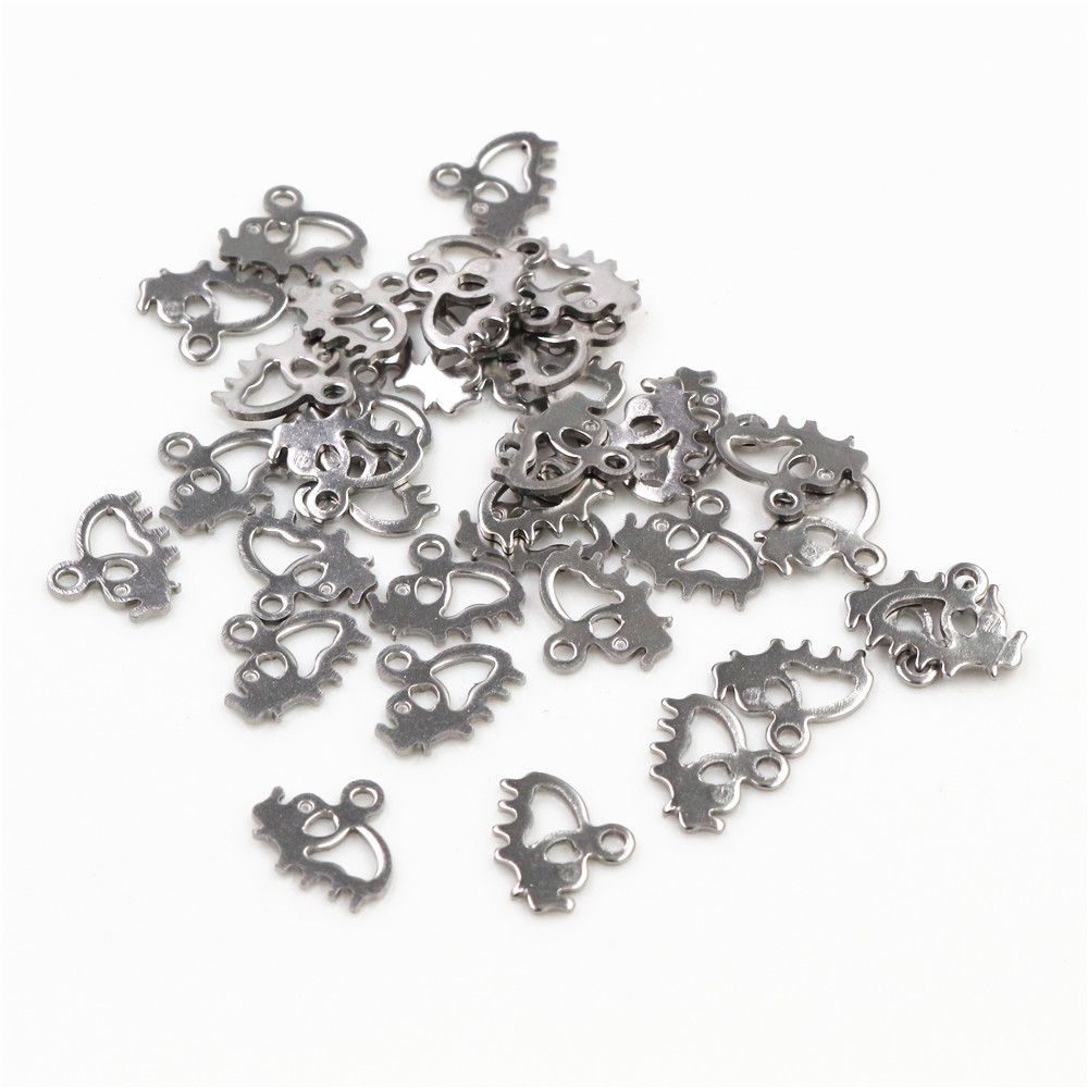 50 Stk/partij 10X11 8X11 Mm Olifant Vlinder Charms 316 Rvs Olifant Leuke Voor Ketting Hanger charmes Diy Sieraden Maken