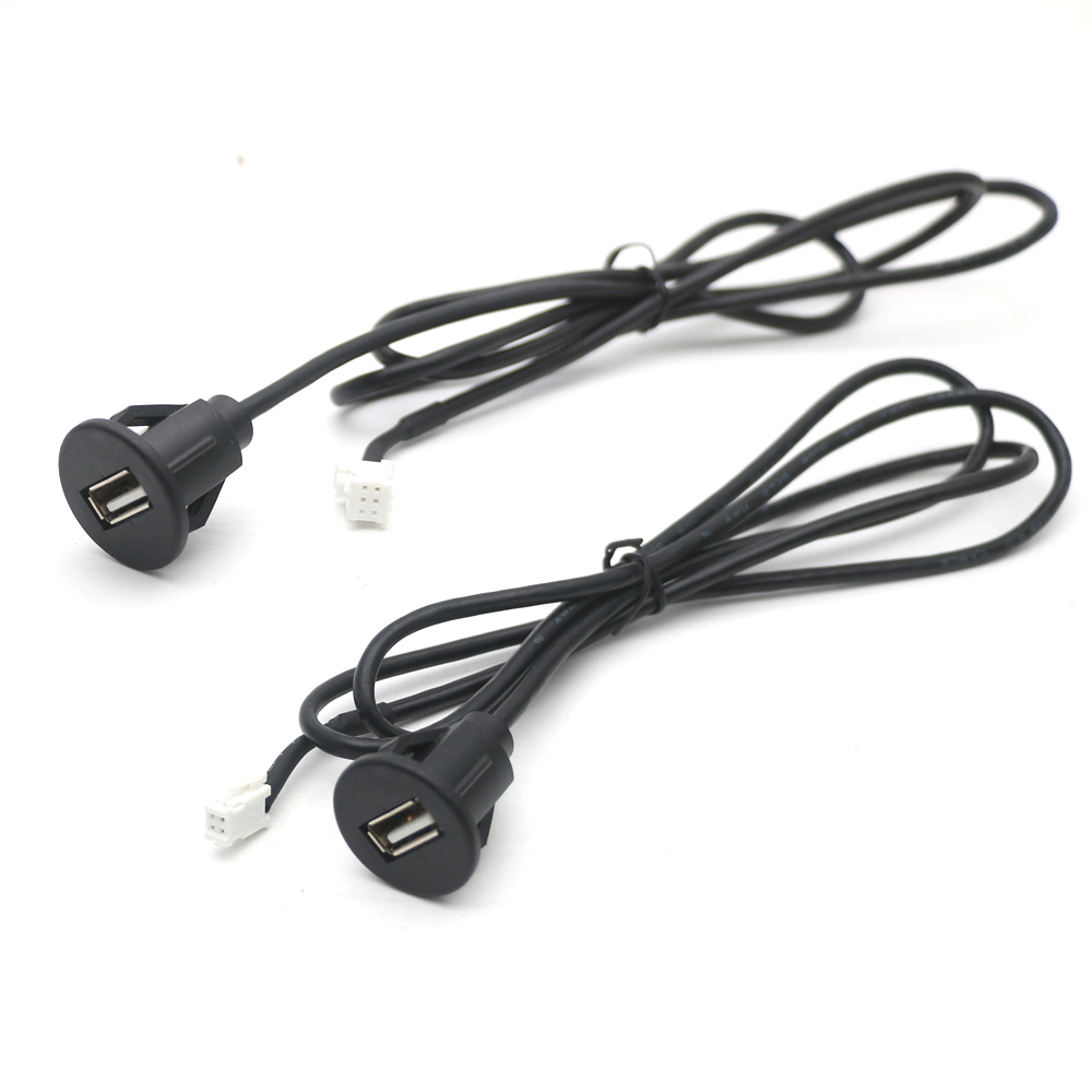 Adaptateur USB femelle pour autoradio, panneau de montage sur tableau de bord, câble d'extension pour Android, lecteur de limitation, interface, 4 broches, 6 broches: Rouge