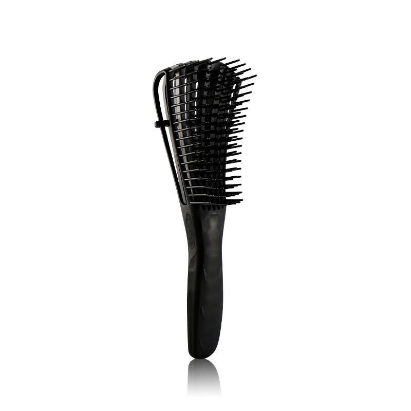 Peine de pulpo para peluquería, cepillo desenredante para cabello rizado, masaje doméstico para mujeres, peine no anudado: Stely  A Black