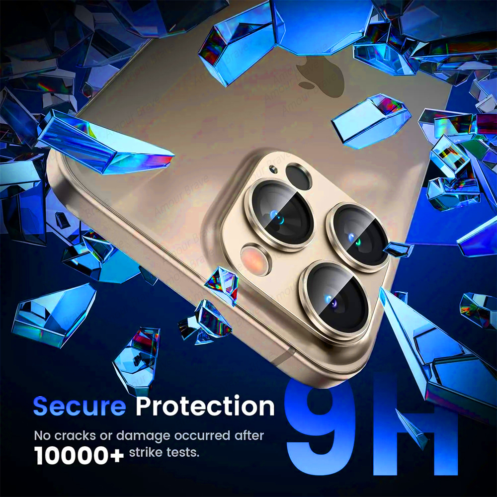 Protezione della fotocamera per iPhone 16 pro Max Protezione per lenti in vetro temperato per iPhone 11 12 13 14 15 16 pro Max più Vetro per lenti in metallo