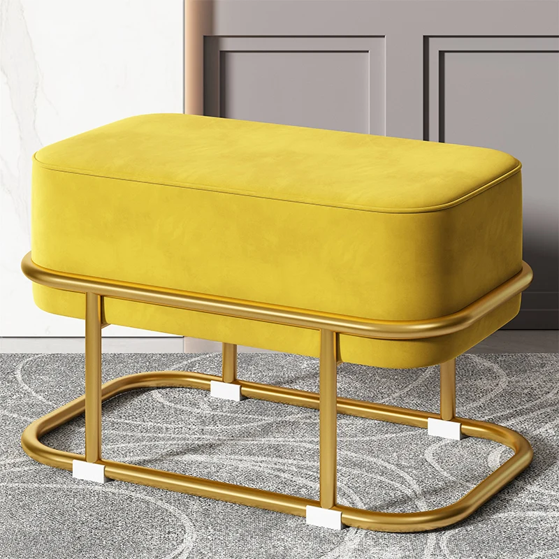 Nordic Metal Step Stool Modern Living Room Decorative Makeup Rectangle Bathroom Foot Stool Pedicure Tabouret Patio chair