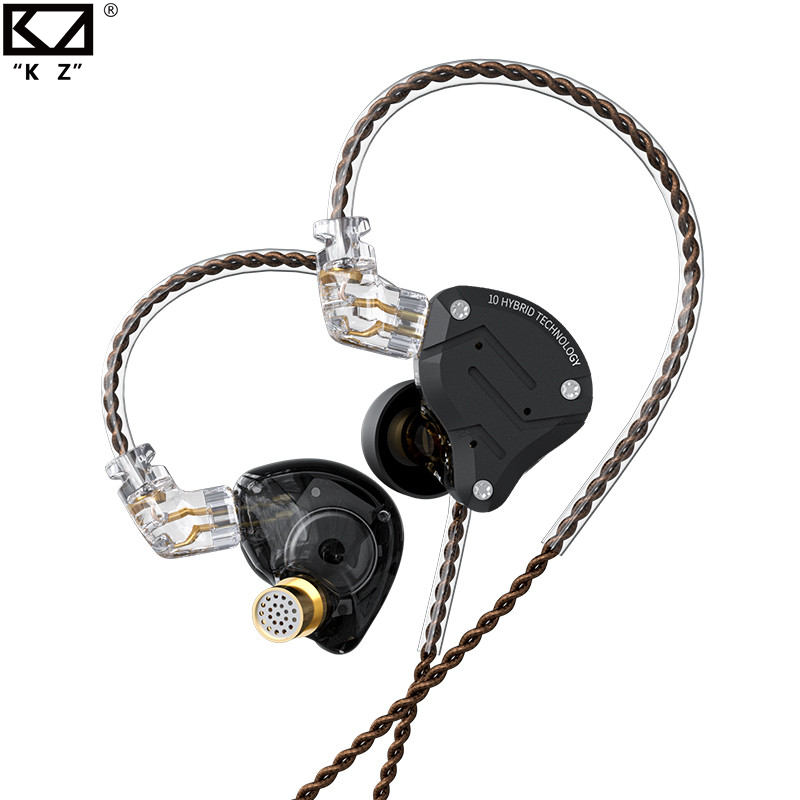 KZ ZS10 Profi Metall Verdrahtete Kopfhörer 4BA + 1DD hybrid Technologie in Ohr Kopfhörer HIFI Monitor Spiel Sport Musik ohrhörer Headset: Blau