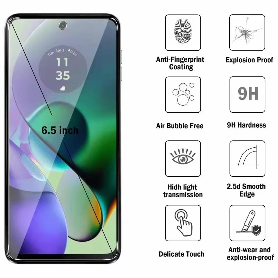 Protecteur d'écran en verre trempé, 5 pièces, pour Motorola Moto G Power 5G 2024 G04S G05 G13 G14 G15 G22 G23 G24 G32 G42 G52 G82