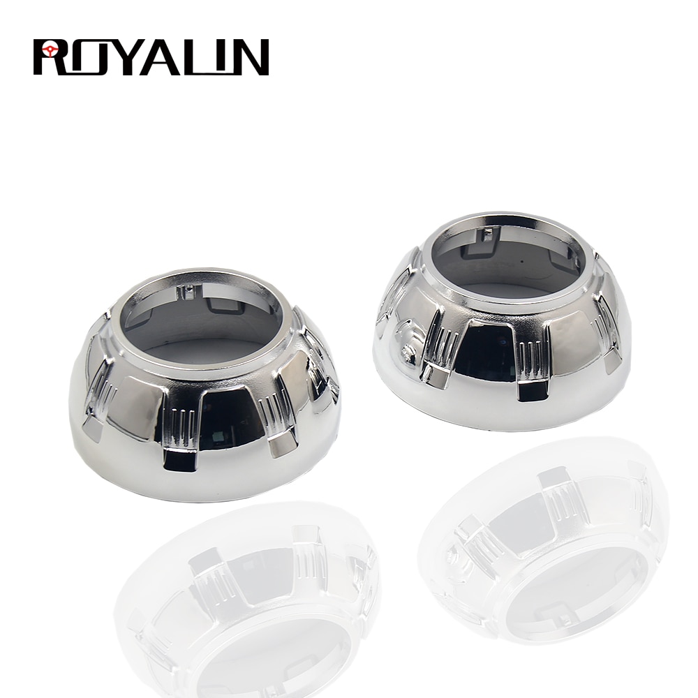 Royalin Auto Styling Projector Lens Wanten Baan Maskers Finish Chrome Auto Koplamp Lights Cover Voor Xenon Lens Retrofits Diy