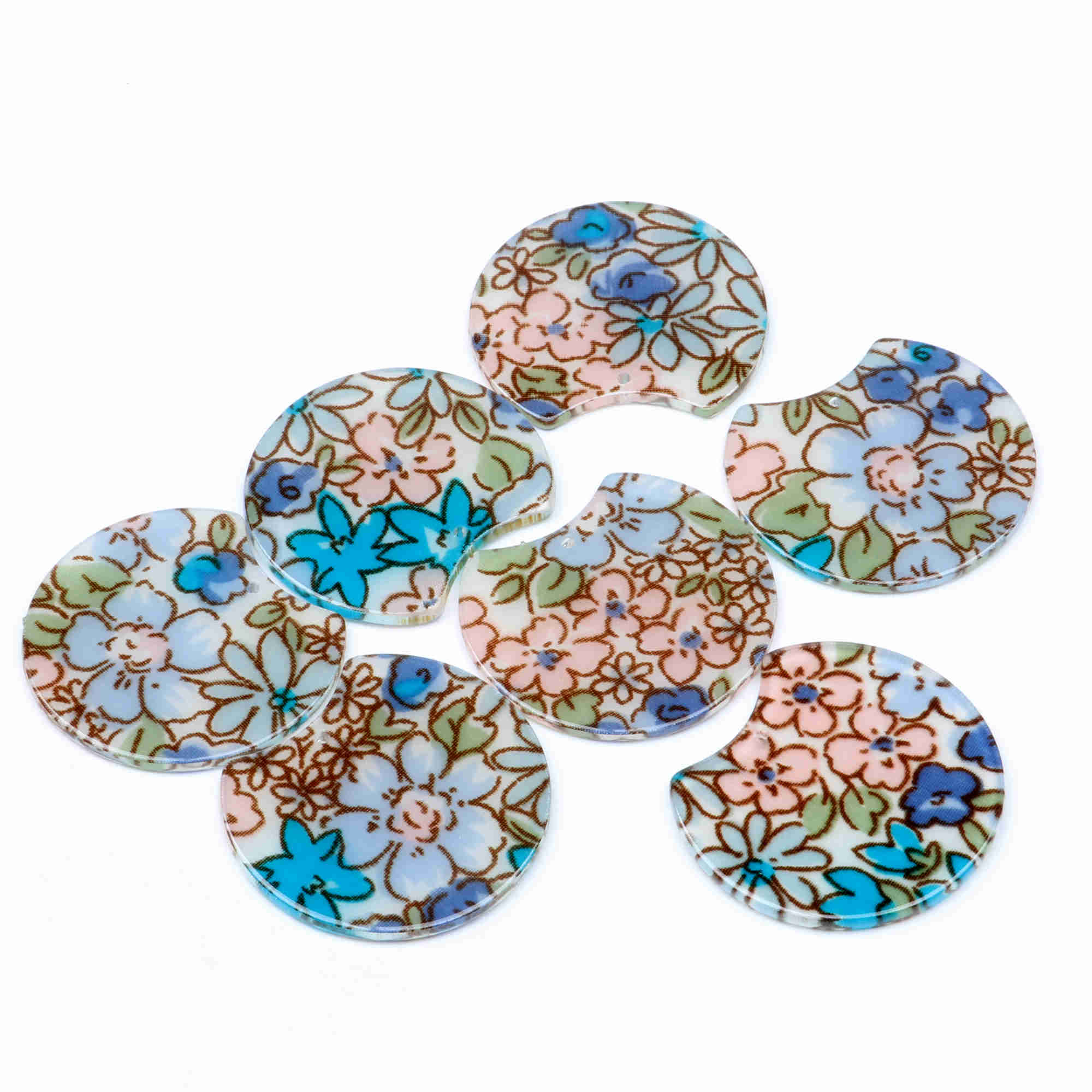 Tortoise Shell Earring Charm,Acetate Acrylic Beads,Special Round Shaped Pendants,Boho,Circle Cutout Earrings Parts,36mm-ACE182: Gold-color