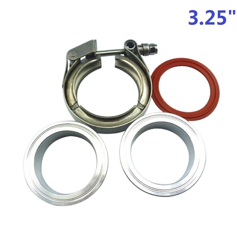 1.5''-5.0" ss304 Quick release V band clamp with Aluminum Alloy flange kit for exhaust pipe clamp nylon nut: 3.25inch