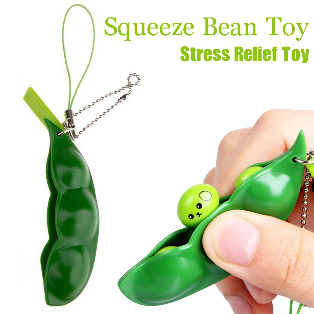 Leuke Sleutelhanger Mooie Squeze Bean Speelgoed Stress Speelgoed Sleutelhanger Verbeteren Focus Speelgoed Vinger Speelgoed Decoratie Decompressie Speelgoed