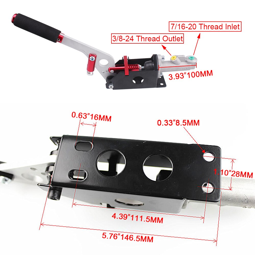 RASTP-Aluminum Hydraulic Drift Racing Handbrake E-brake Hand Brake Vertical Horizontal Grip Special Master Cylinder RS-HB001