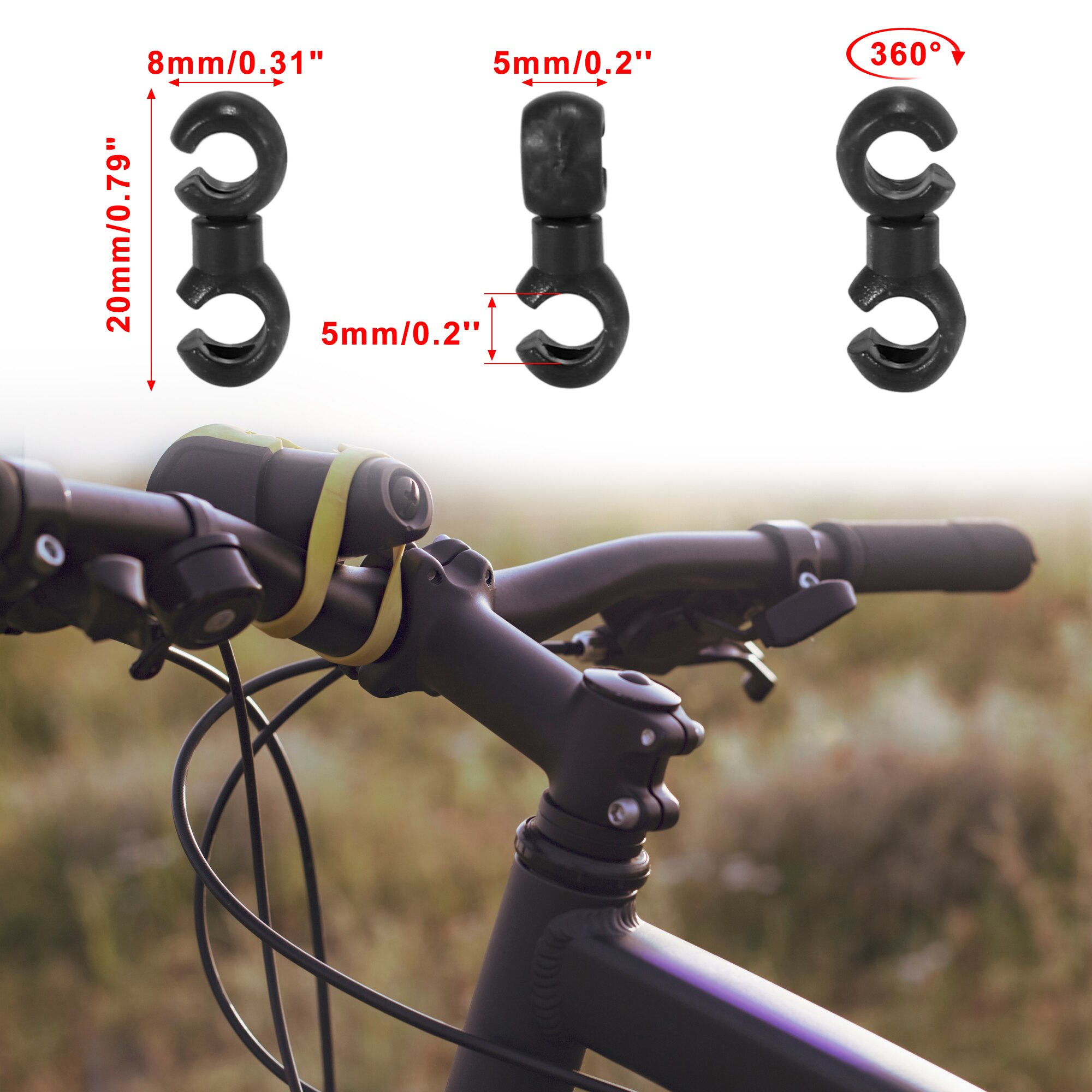 X Autohaux 10/20pcs Bike Brake Cable Clip Clamp Buckle Hose Hook Guide S Style Plastic For Mountain Bike Road Bicycle