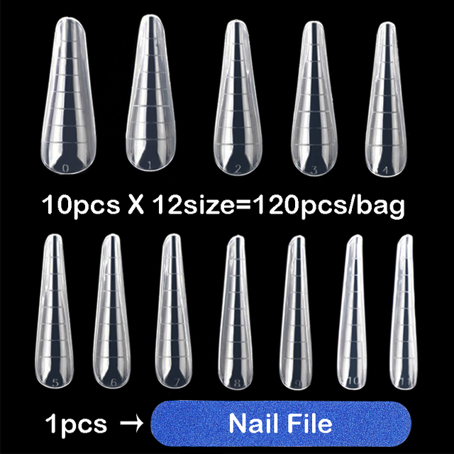120PC Nail Extend Molds Dual Form Accessoires Manicure Tools Nails Forms Full Cover Top Forms For Build Mold For Nail Extensions: 120pcs G bag