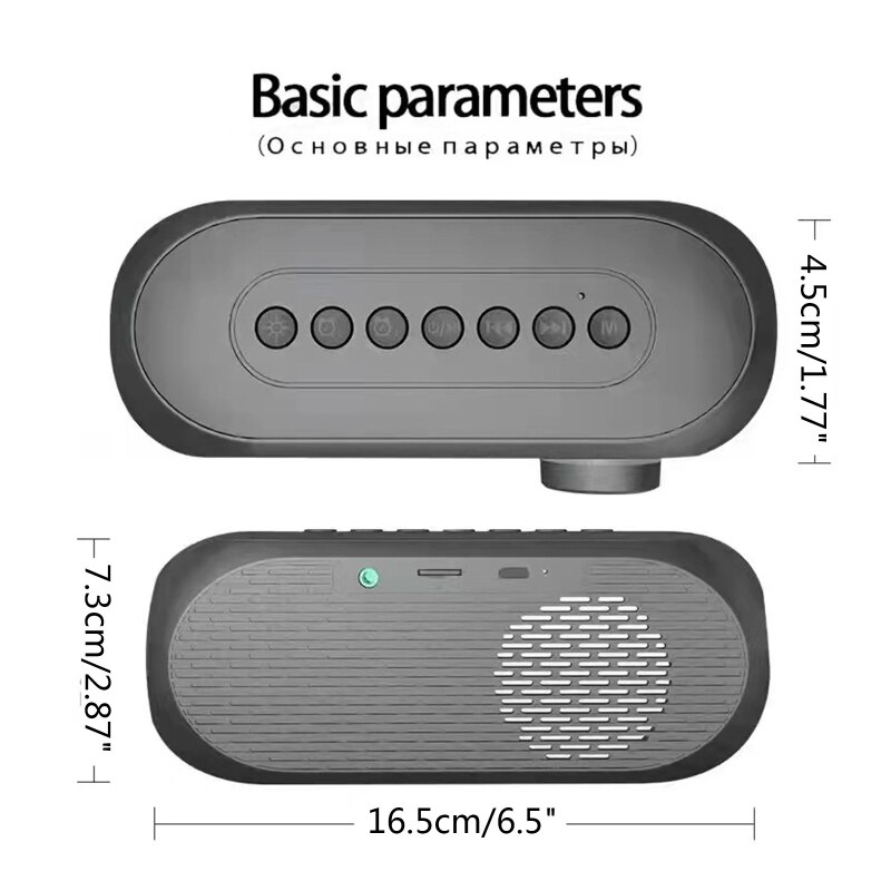 Alarm Clock Speaker Noise-reduction Microphone Home Office Bedroom Boy Girl