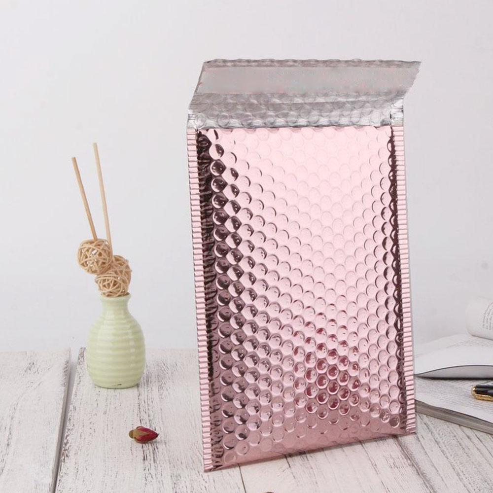 Rosa guldpåse bubbla kuvert / rosa guld folie bubbla mailer för förpackning & bröllop favor väska & posta kuvert