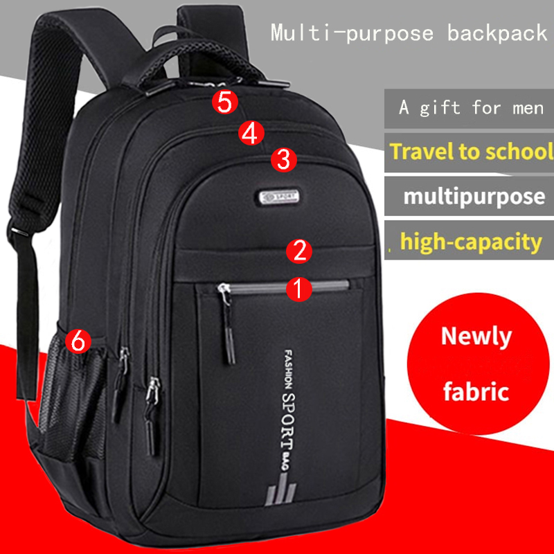 Ladies' double-shoulder bag, large capacity schoolbag, travel bag, laptop bag