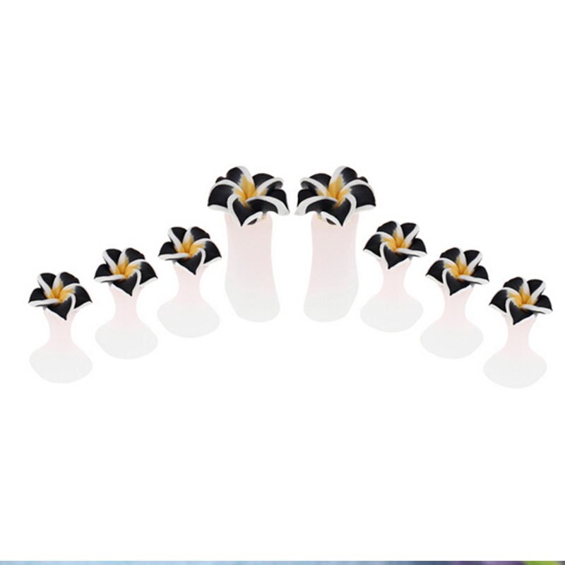 Séparateur d'orteils en Silicone pour Nail Art, 8, pièces/ensemble motifs fleur, cœur, séparateur d'orteils, bricolage, outils de soins des ongles: Bleu profond