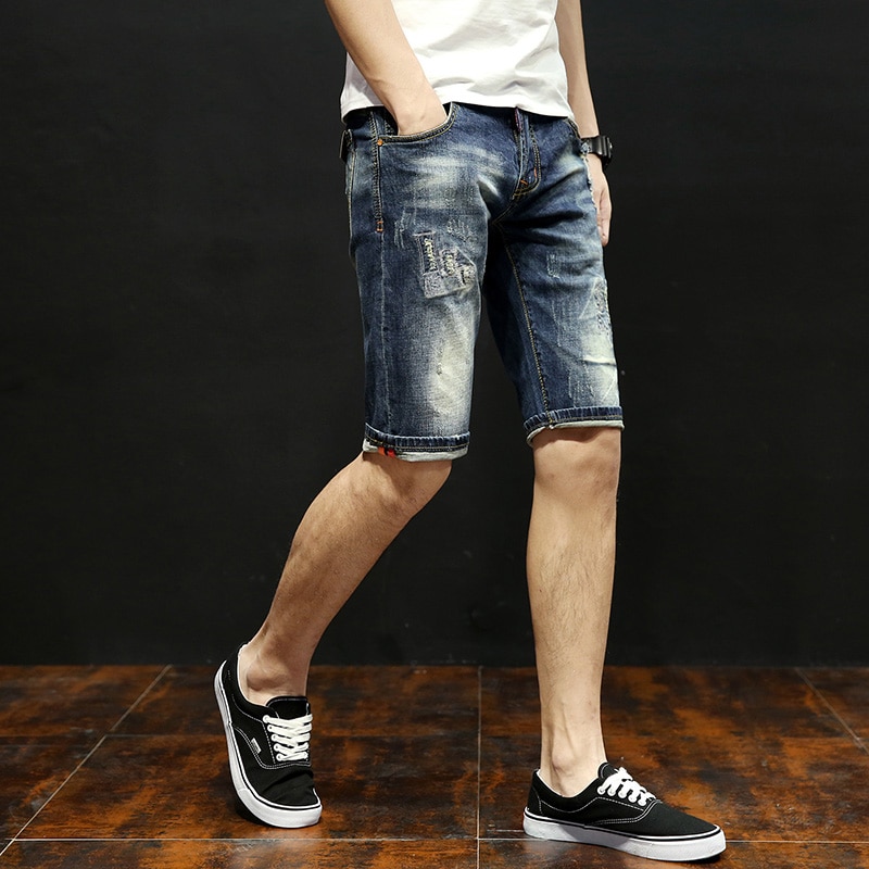 Ripped Jeans for Men Shorts Jeans Retro Frayed Streetwear Jeans Shorts Hip hop Denim Pants Casual Male Shorts Brand Clothing