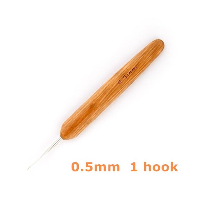 Pruik Naald Haak Haak Voor Pruik Dreadlock 1/2 Haken Naald Haarverlenging Hulpmiddel Braiders 0.5Mm 0.75Mm Bamboe Naald houder