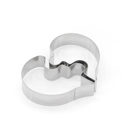 2 stks/set Liefde Puzzel Cookie Cutter 3D Rvs Heart Shape Wedding Cake Decorating Gereedschap DIY Gebak Biscuit Bakken Mallen