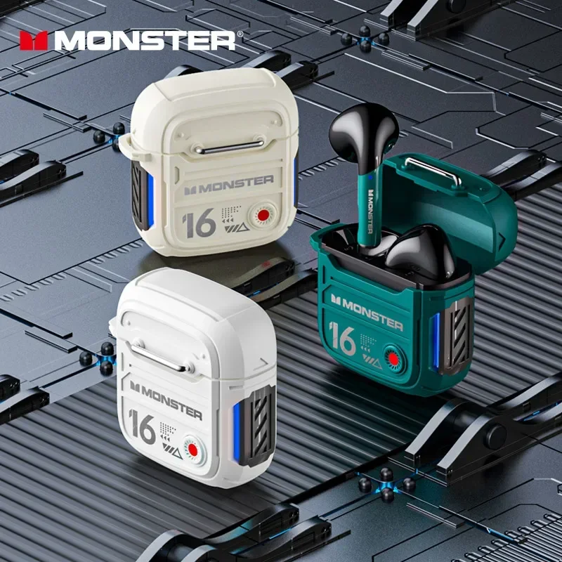 Originele Monster XKT16 TWS Draadloze Bluetooth V5.3 Hoofdtelefoon HD Oproep Koptelefoon Lage Latency Gaming Oordopjes Lange Standby Headset