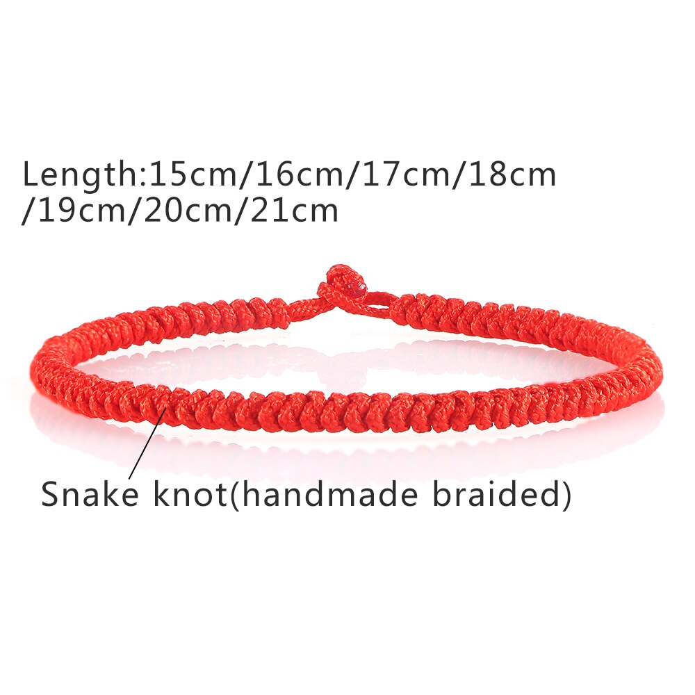 Pulsera trenzada de cuerda roja para hombre y mujer, joyería hecha a mano de la buena suerte, para amigos y amantes, pulseras tejidas, accesorios