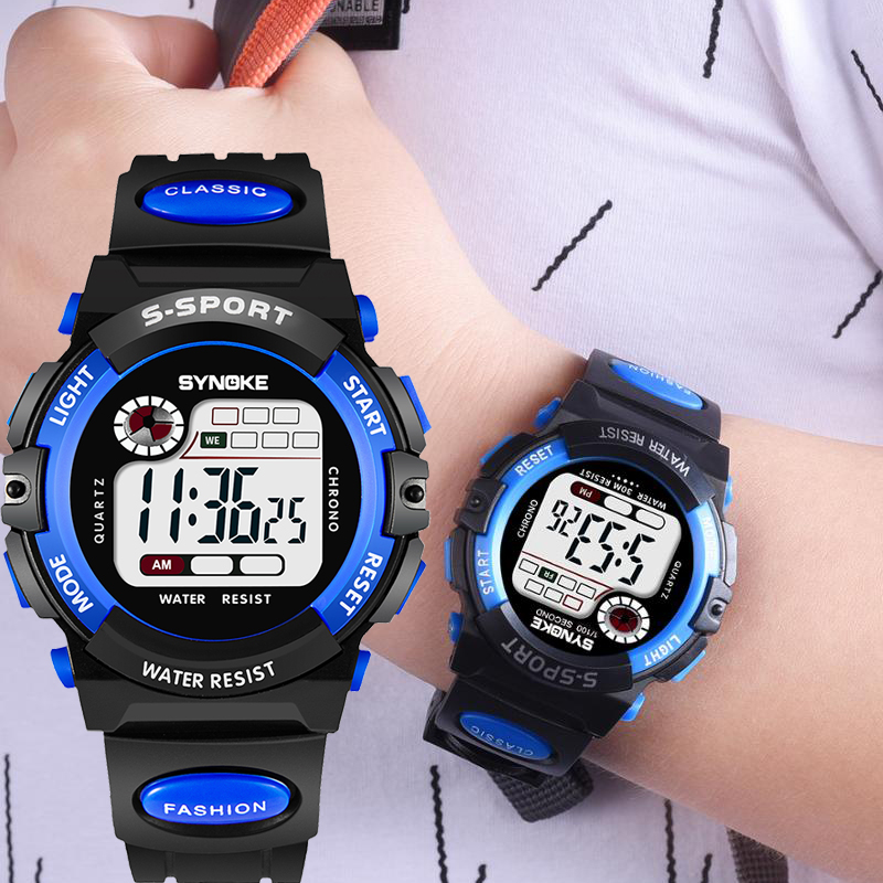 Synoke Kinderen Horloges Mode Led Waterdichte Sport Studenten Digitale Horloge Kinderen Horloges Jongens Meisjes Relógio
