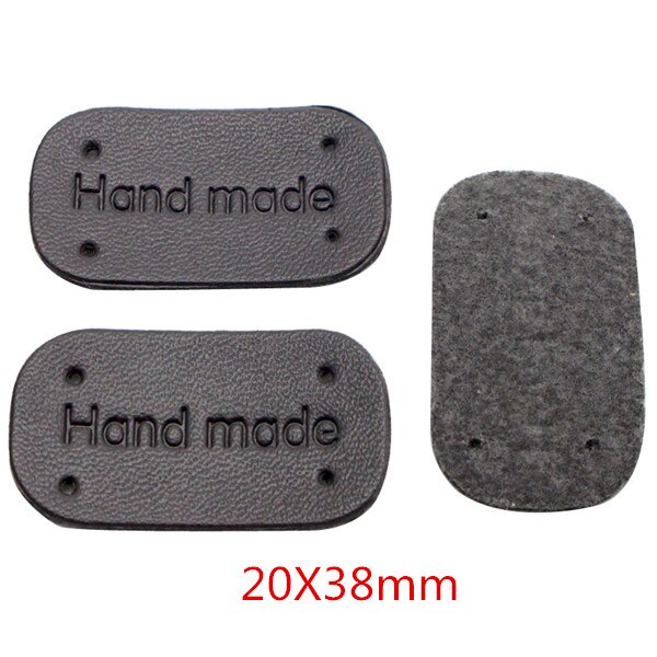 Venta! Al azar, Estilos mixtos, etiqueta de decoración de cuero/hendidura, signo de ropa, apliques, accesorio diy, hecho a mano, 6 uds/12 Uds L0803: Color4Black 6pcs