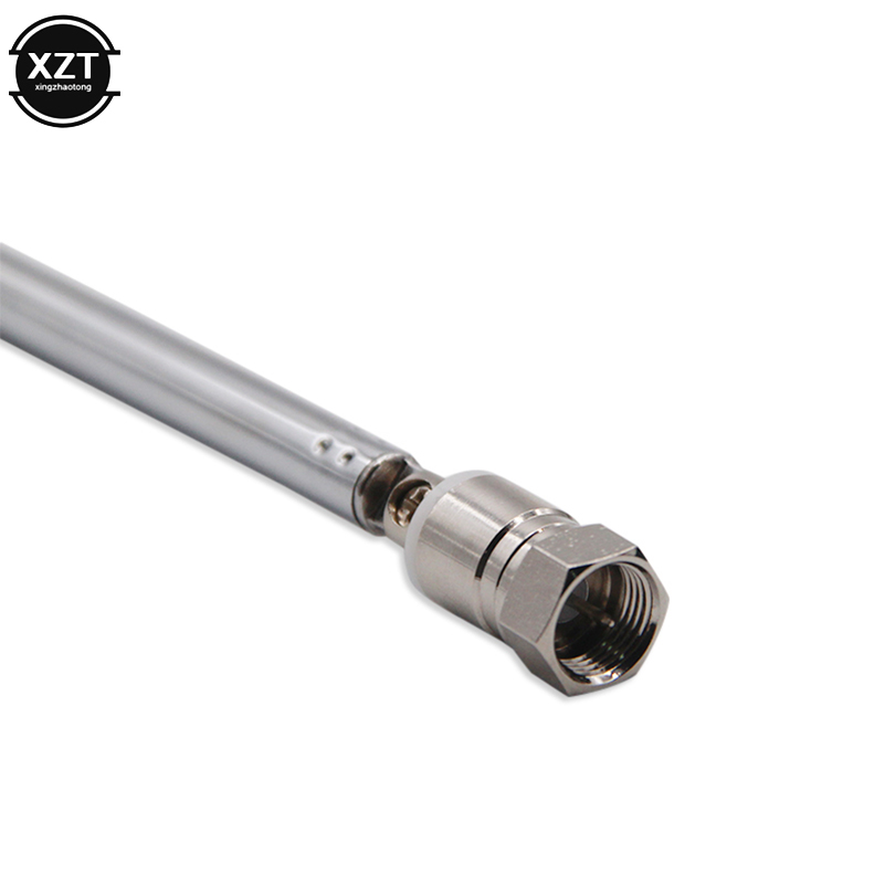 F Type Radio TV Antenna 7 Section Telescopic Aerial Replacement Connector For TV AM FM Radio Cable 21-98cm