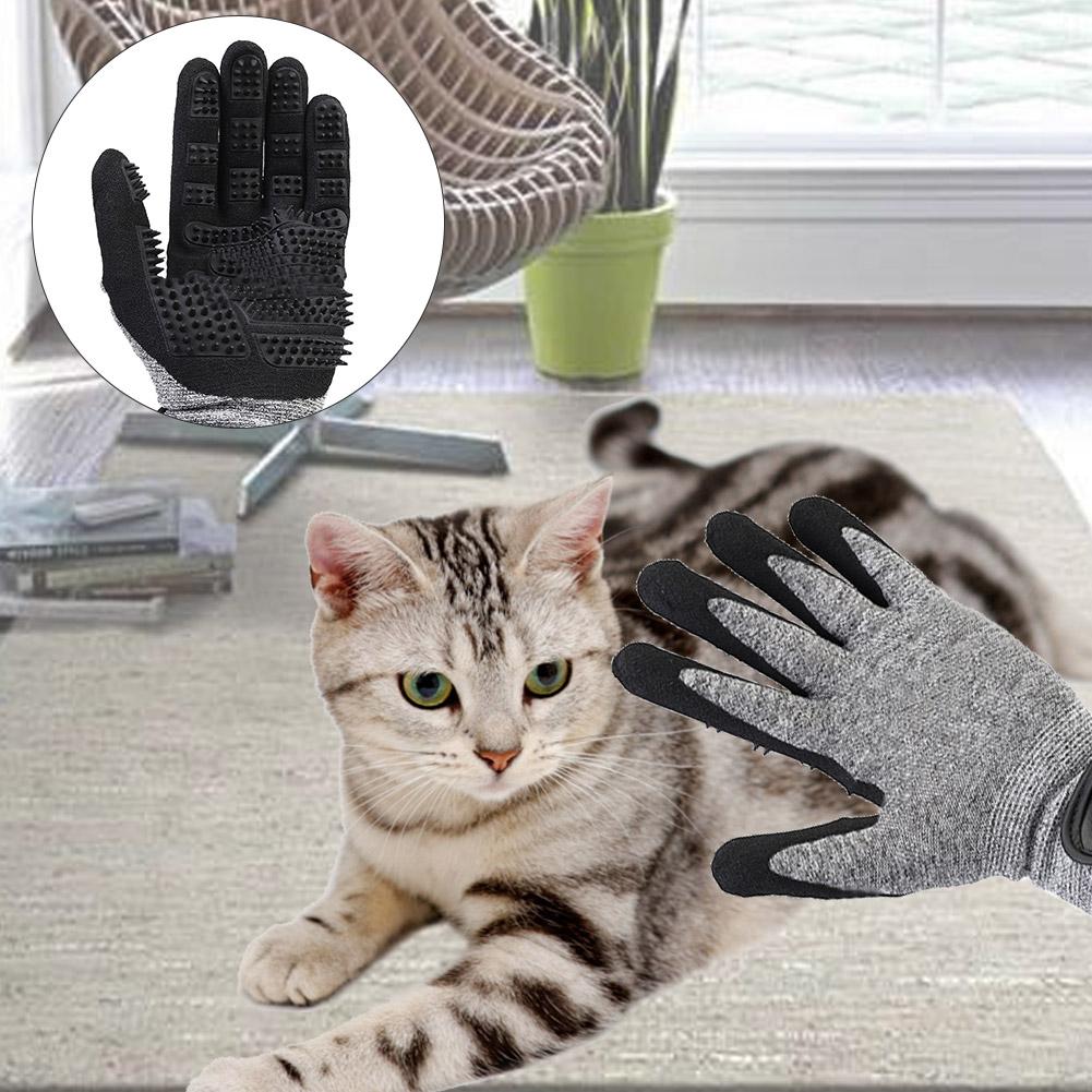 Pet Grooming Handschoen Kat Ontharing Mitts-De Vergieten Borstel Kammen Voor Kat Hond Paard Massage Kammen Dierbenodigdheden kat Accessoies