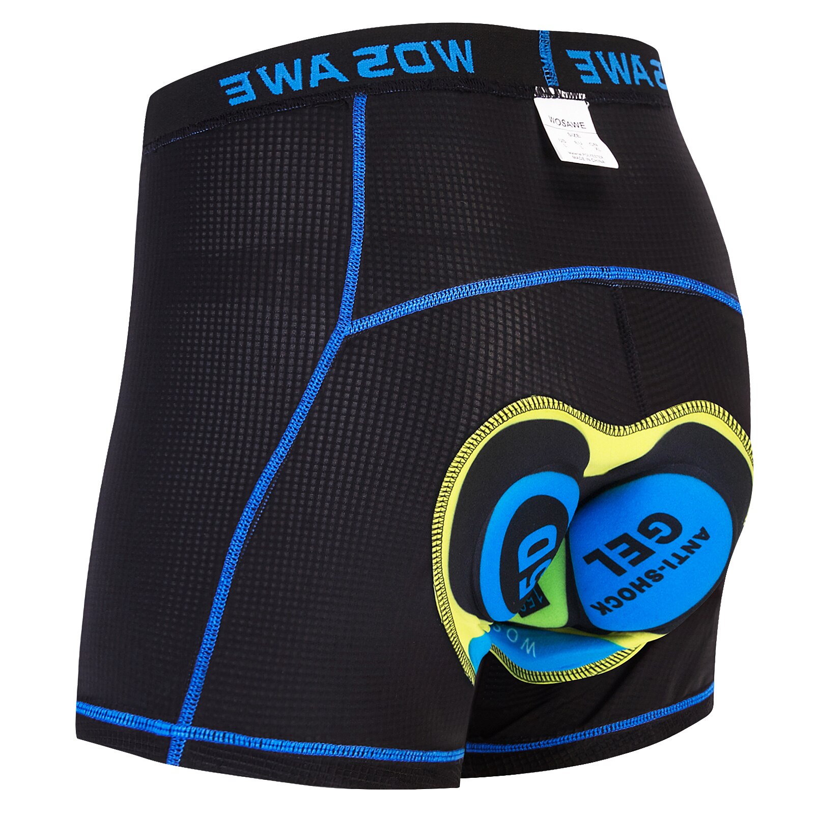 Ropa interior de ciclismo para hombre, pantalones cortos ligeros con relleno de Gel transpirable para ciclismo de montaña: Blue  Yellow / XL