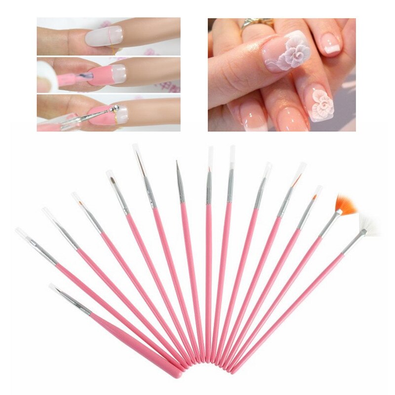 Fld 015 15 stuks nail art kwastenset lijntekening schilderpen uv gellak ontwerpen acryl nagelkit make-up kwastenset