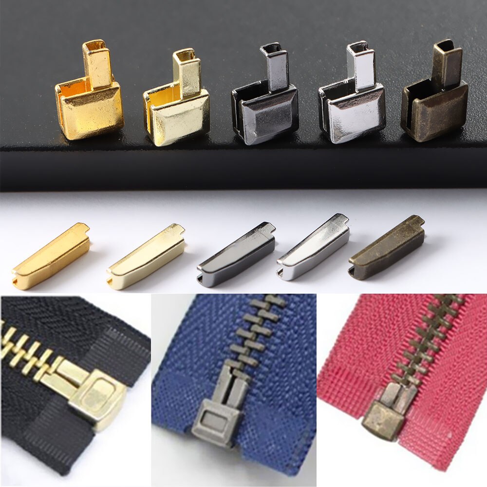 10Sets Metal Repair Zipper Stopper Open End DIY Sewing Zipper Buckles Homemade Clothes Making Accessories 3#5#8#10#