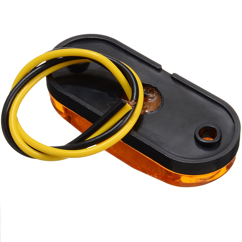 10Pcs 10V-30V LED Car Side Marker Tail Light Amber 10V-30V Trailer Truck Lamp Car Bus Truck External Lights