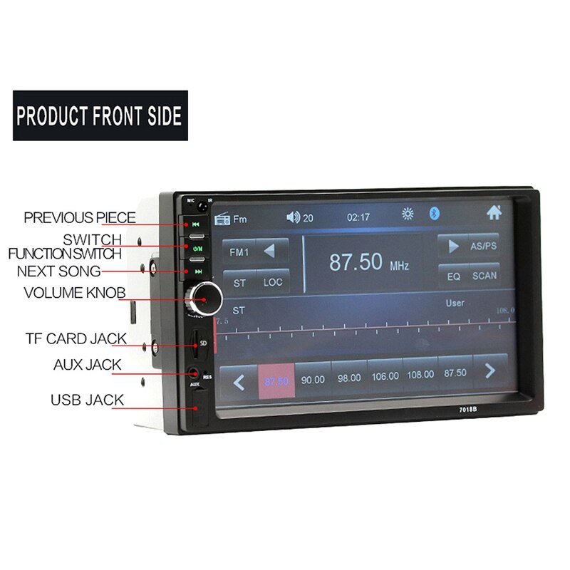 Reproductor MP5 estéreo de 7 pulgadas para coche, navegador Digital HD, pantalla de prensa Bluetooth FM + Cámara